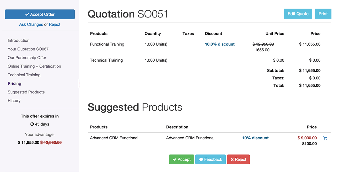 Odoo Sales Software